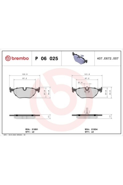 Brembo Placute frana Bmw 3 (E46), 3 Compact (E46), 3 Touring (E46), Z1 Roadst...