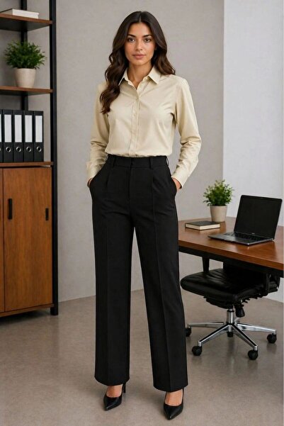 VELİZADE Women's Oversize New Season Cotton Woven 4 Season Wide Fit Polo Coll...