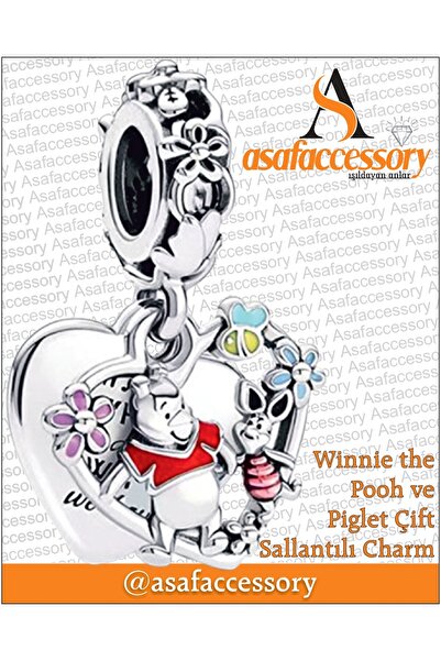 asaf Winnie the Pooh and Piglet Double Dangle Charm |   Asafaccessory