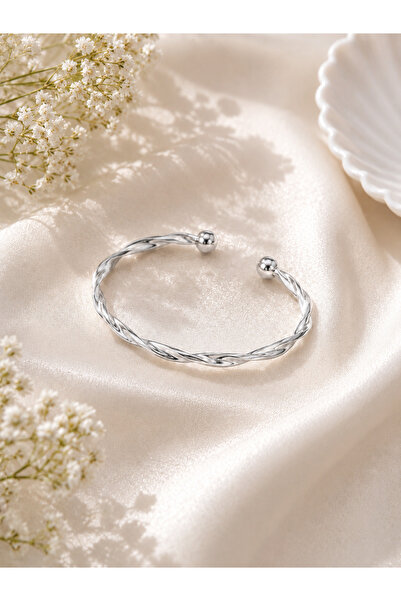 Kumru Studio Twist Silver Open End Bracelet