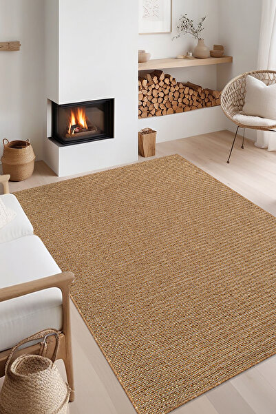 Kuga Halı 0103 Jüt Hasır Bukle Örme Kilim Modern Oturma Odası Salon Halısı İç...