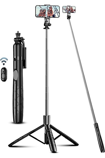 SelfieShow Selfie stick cu trepied, telecomandă, compact și stabil, 360 °   R...