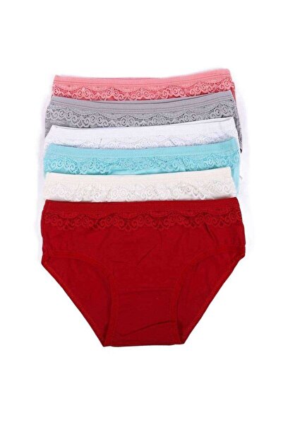 Asil Acar Home 6 adet Kız Çocuk Dantelli Kız Bikini 408 - 11-12 YAŞ