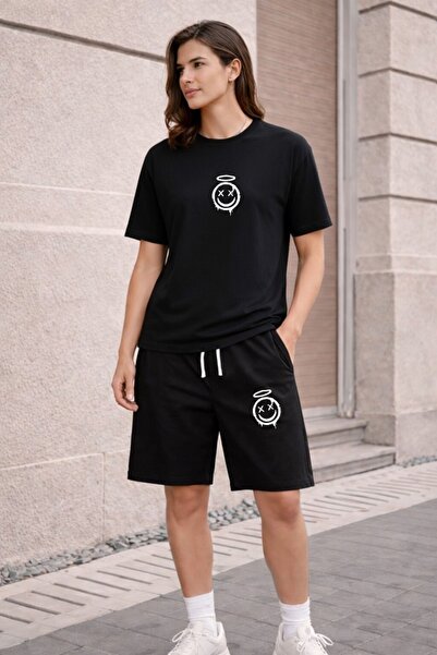 x-compass life Unisex Oversize Printed T-Shirt and Shorts Set – Comfortable F...