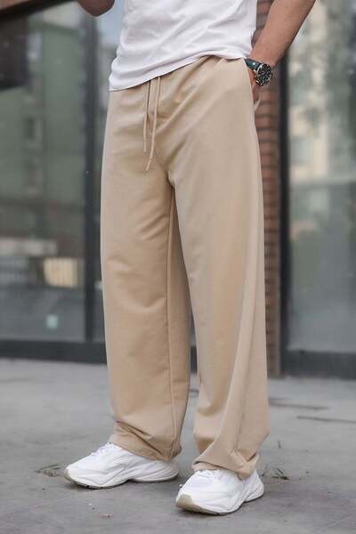 Madmext Beige Stoperli Balloon Fit Men's Sweatpants E6594