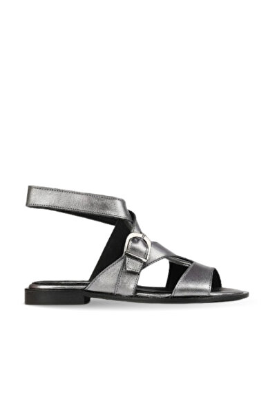 BUENO Lead Shiny Leather Women's Flat Sandals
