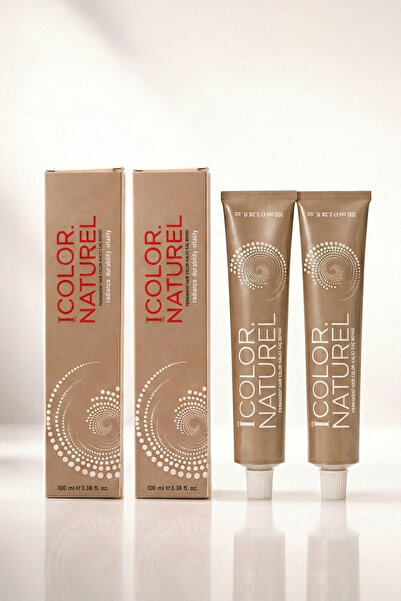 ICOLOR NATURAL COLOR NATUREL 8.73 Açık Karamel Altın Kalıcı Saç Boyası 100 ML...