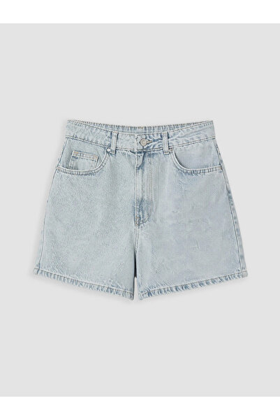 LC Waikiki Blue Regular Fit Women's Jean Shorts