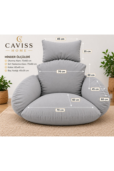 cavisshome CAVİSS HOME Tekli Salıncak Minderi, Salıncak, Minder, Oturma Minde...