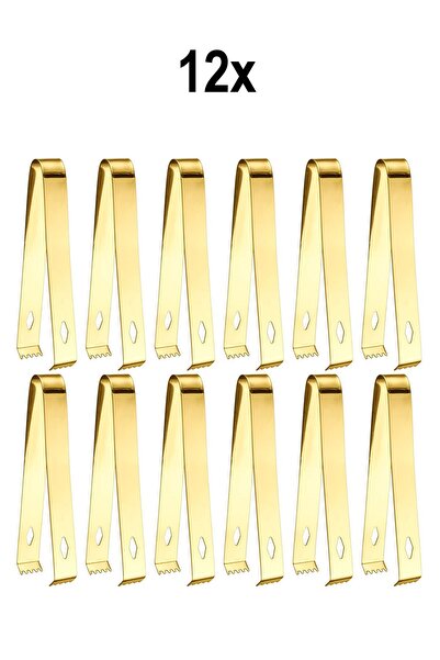 Chavin 12 Pieces Steel 16.2 cm Gold Ice and Sugar Tongs Mt128Sr-12