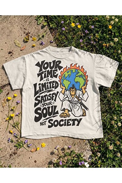 Grafftee Clothing Your Time Is Limited Printed Unisex Oversize T-Shirt