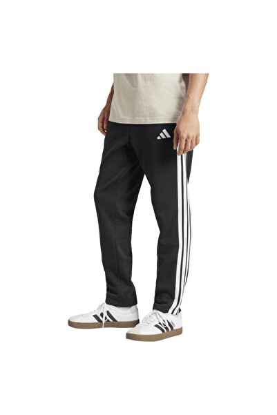 adidas Pantaloni din fleece pentru bărbați, cu 3 dungi, cu tiv deschis, 2XL