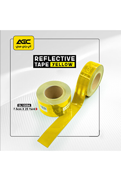 AGC SL10094 Yellow Reflective Safety Tape Roll 7.5cm x 25 Yard High Visibilit...