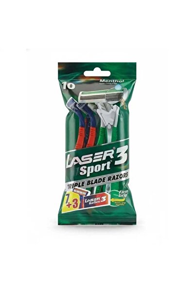 Laser Sport 3 Triple Blade Menthol Cooling Effect Disposable Razors- 10pcs