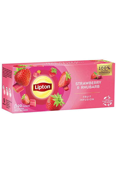 Lipton Ceai Lipton, Capsuni Si Rubarba, 20 Plicuri/cutie