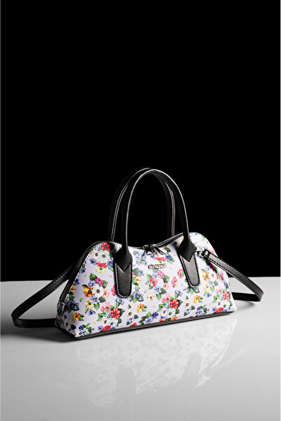 Rimense Women's Lilac Floral Patterned Hand and Shoulder Bag