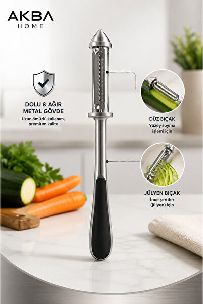 AKBA HOME Julienne Peeler Stainless Steel Vegetable Fruit Peeler Dual Function Chopper
