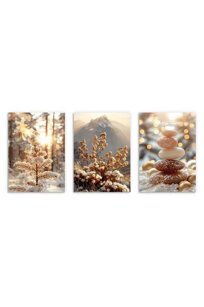 Naklejkomania Postere apus trastie boho pentru living sau dormitor 3x 50x70 cm