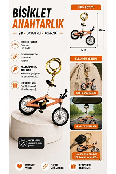 mdm style Breloc cu figurină de bicicletă, geantă metalică și accesorii pentr...