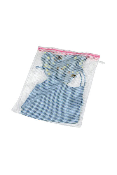 zola ®   Sac pentru spălarea lenjeriei intime, plasă, cu fermoar, alb, 50x35 cm