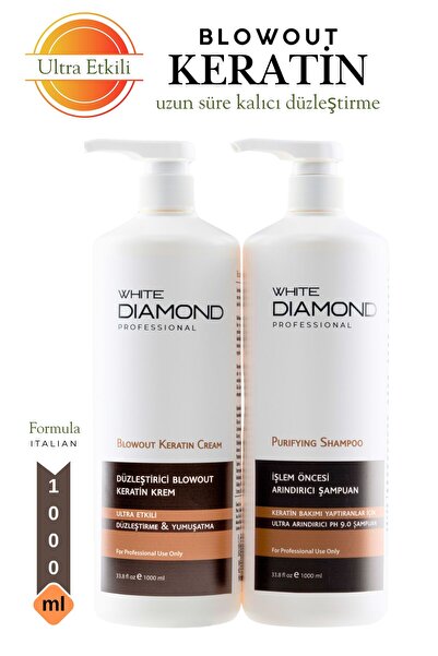 WHİTE DİAMOND Blowout Düzleştirici Brezilya Fönü Blowout Keratin Krem ve İşle...
