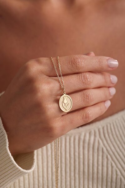 N!da Jewelry 925 Ayar Gümüş Lale Kolye