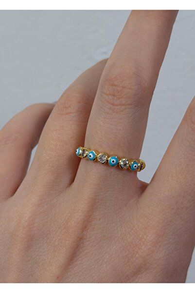 KİLİGİSTANBUL Gold Stone Eyeshadow Adjustable Ring