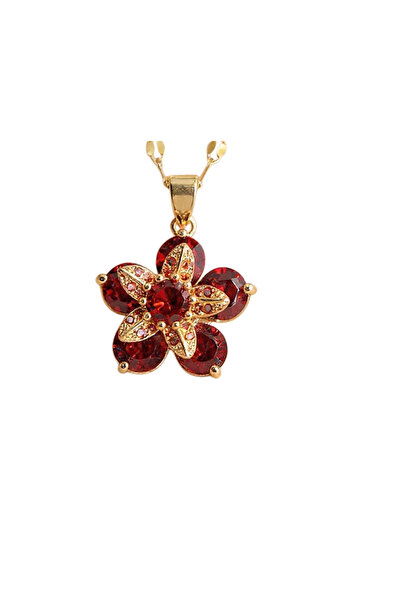 Black Season Luxury Pink Rotating Flower Necklace - 16 Inches