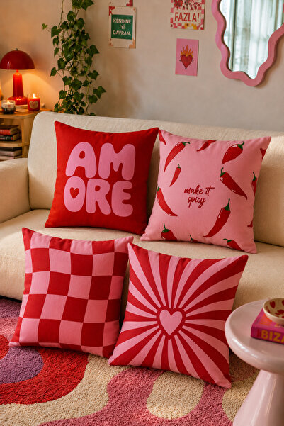 Atlas collection Make It Spacy Dopamine Colorful Popular 4-Piece Throw Pillow...