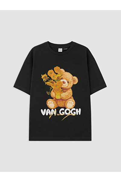 LC Waikiki I Van Gogh Printed Zero Roba Collar Girl's T-Shirt from Freezen Store