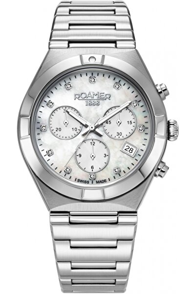 Roamer Ceas de damă 987837 41 20 20 — argintiu, stil fashion-sport, cu diamante