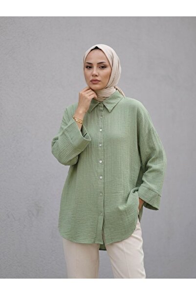 Naknaku Double Sleeve Muslin Shirt-Mint