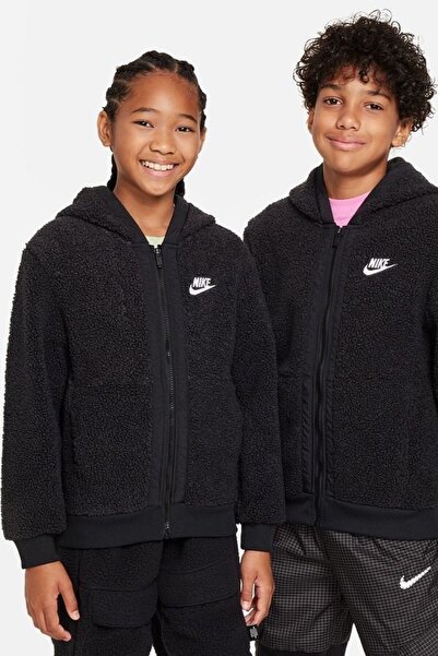 Nike Genç Çocuk Sportswear Club Polar Sweatshirt Tam Fermuarlı Kapüşonlu Hırka