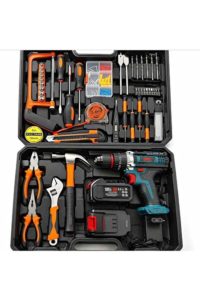 Generic Cordless Drill Tool Kit with Hammer, Pliers, Screwdrivers, Drill Bits...
