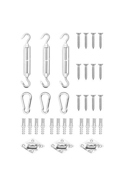 vidaxl Set de accesorii pentru parasolar, 9 piese, oțel inoxidabil