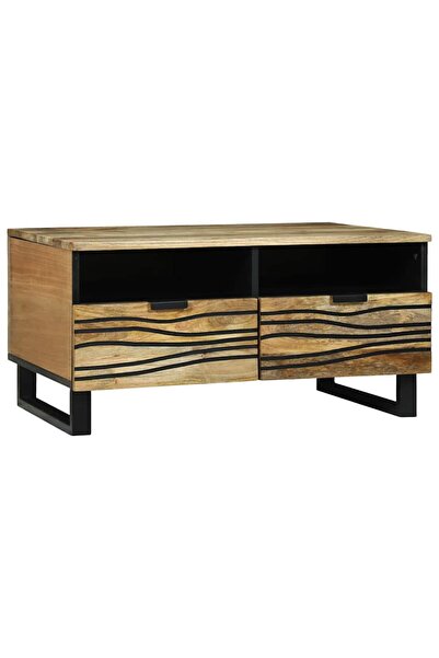 vidaxl Masă de cafea cu sertar Maro și negru 80 x 54 x 40 cm