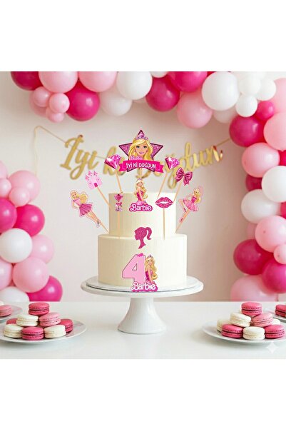 Ays Bridal Barbie temalı pasta süsü kürdanı 12 adet