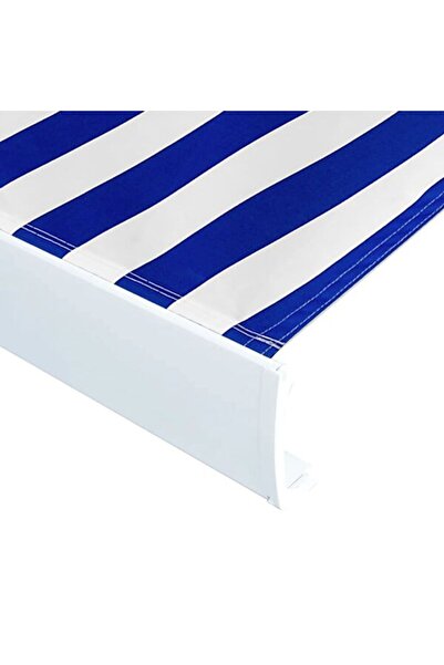 vidaxl Pânză pentru copertină, albastru și alb, 400 x 300 cm