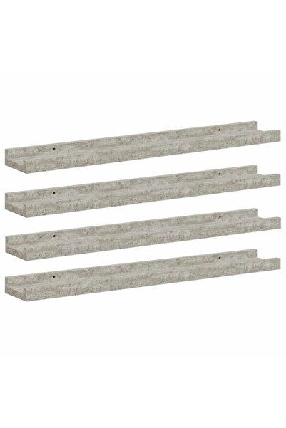 vidaxl Rafturi de perete, 4 buc., gri beton, 60 x 9 x 3 cm