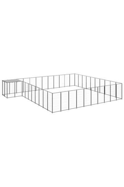 vidaxl Țarc pentru câini, negru, 31.46 m², oțel
