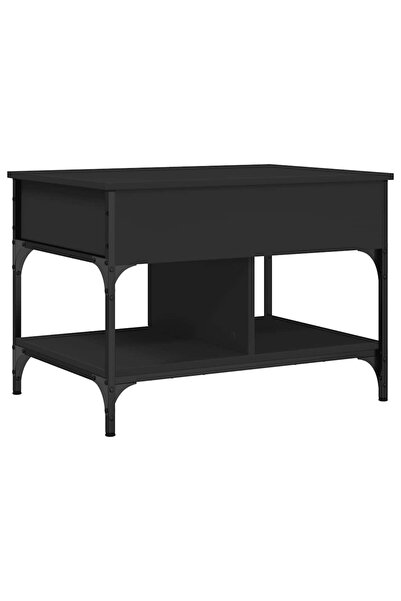 vidaxl Măsuță de cafea, negru, 70x50x50 cm, lemn prelucrat și metal