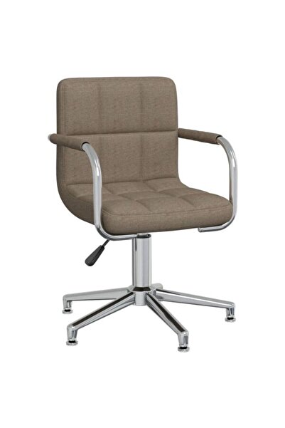 vidaxl Scaun de bucătărie pivotant, gri taupe, din material textil