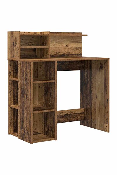 vidaxl Birou cu raft Lemn Vechi 90 x 48 x 101,5 cm Lemn compozit