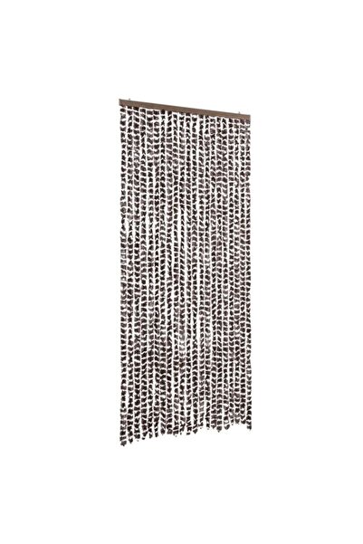 vidaxl Perdea anti-insecte, maro și alb, 90 x 220 cm, șenilă
