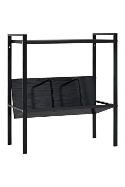 vidaxl Bibliotecă cu 2 rafturi, neagră, 52 x 28 x 59 cm, lemn prelucrat