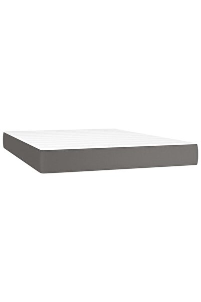 vidaxl Saltea cu arcuri buzunar, fermitate medie, gri, 140x190x20 cm, piele e...