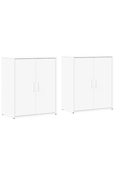 vidaxl Dulapuri, 2 buc., albe, 60 x 31 x 70 cm, lemn prelucrat