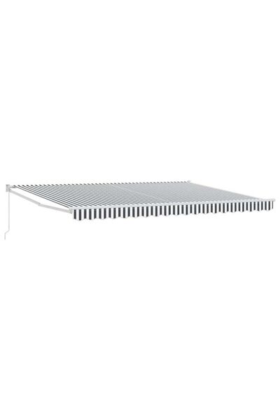 vidaxl Copertină retractabilă Antracit/Alb, 4,5 x 3 m, Textil/Aluminiu