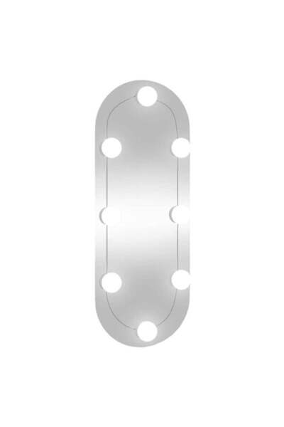 vidaxl Oglindă de perete cu lumini LED 20 x 50 cm, sticlă ovală