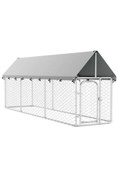 vidaxl Cușcă de exterior pentru câini cu acoperiș, 400 x 100 x 150 cm